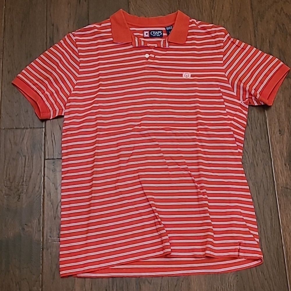 Chaps men's striped polo style shirt size Large